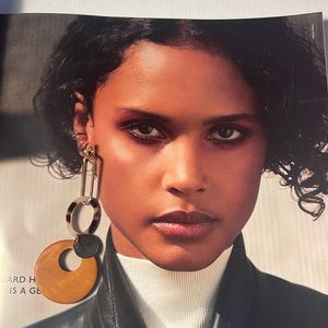 Statement Earrings Long Dangle Wood & Resin Pierced Earrings